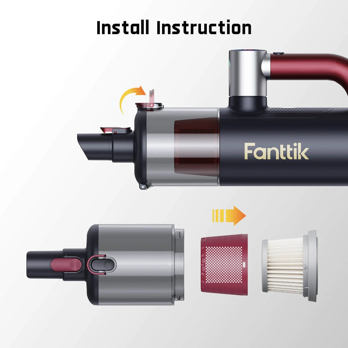Fanttik 2-Pack Replacement HEPA Filter for Cruise V11 APEX