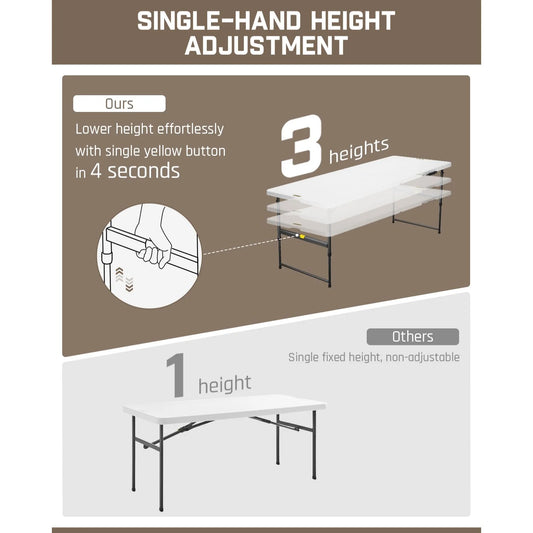 FanttikOutdoor Zeta X6 Pro 6ft Folding Table