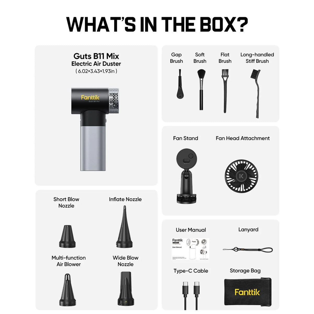 Fanttik B11 Mix 2-in-1 Electric Air Duster