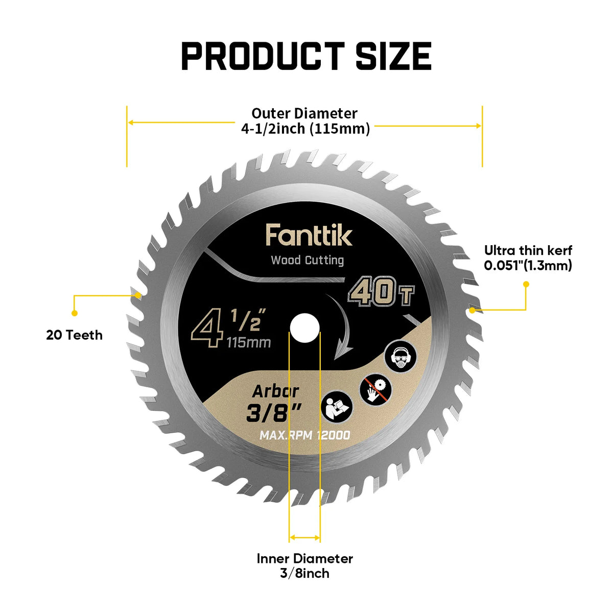 Fanttik OB02 4-1/2" 24T Circular Saw Blade for O11 Apex