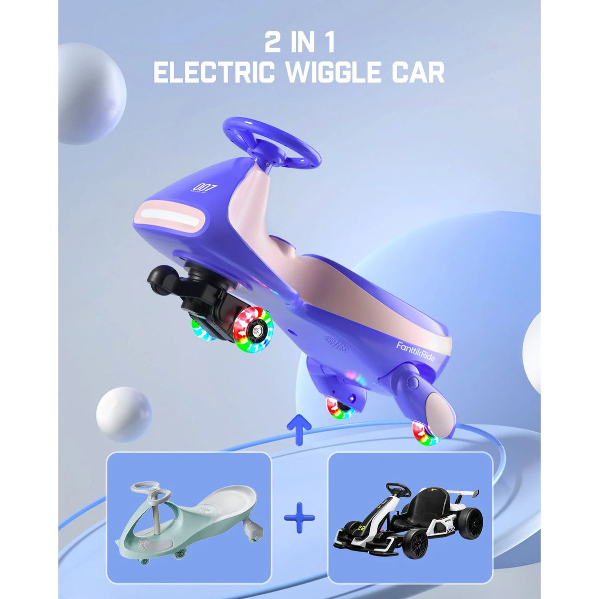 FanttikRide N7 Pro 12V Electric Wiggle Car with Pedal