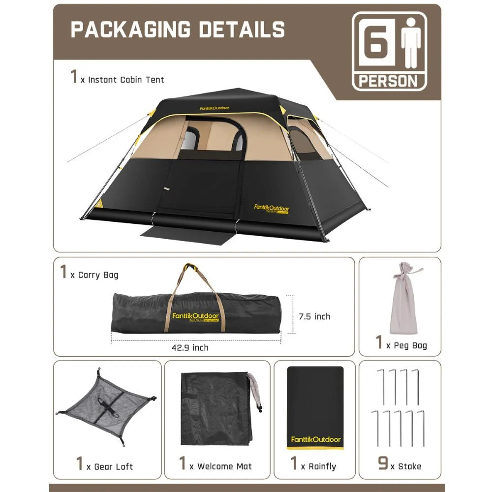 FanttikOutdoor Zeta C6 Pro 6 Person Camping Tent
