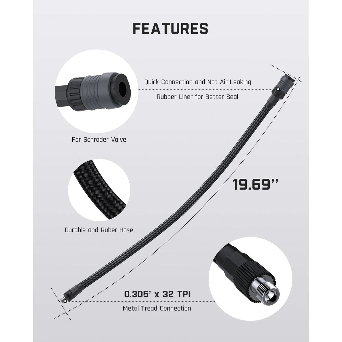 Fanttik Quick-Connect Air Pump Hose Adapter LH03