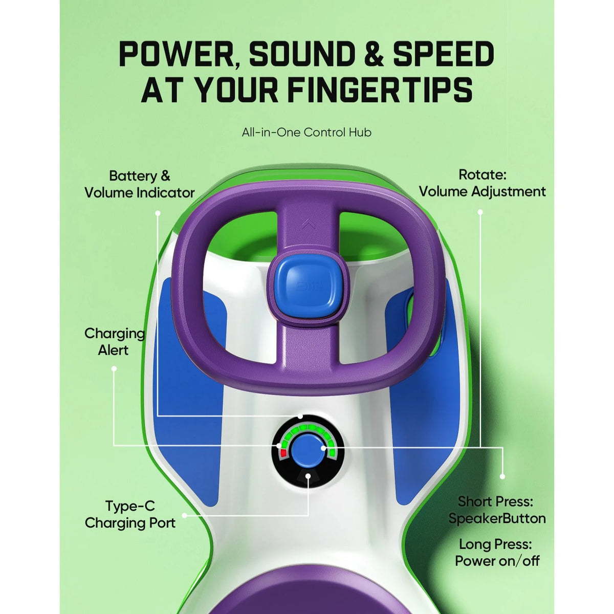 FanttikRide N10 Pro 12V Electric Wiggle Car with Pedal