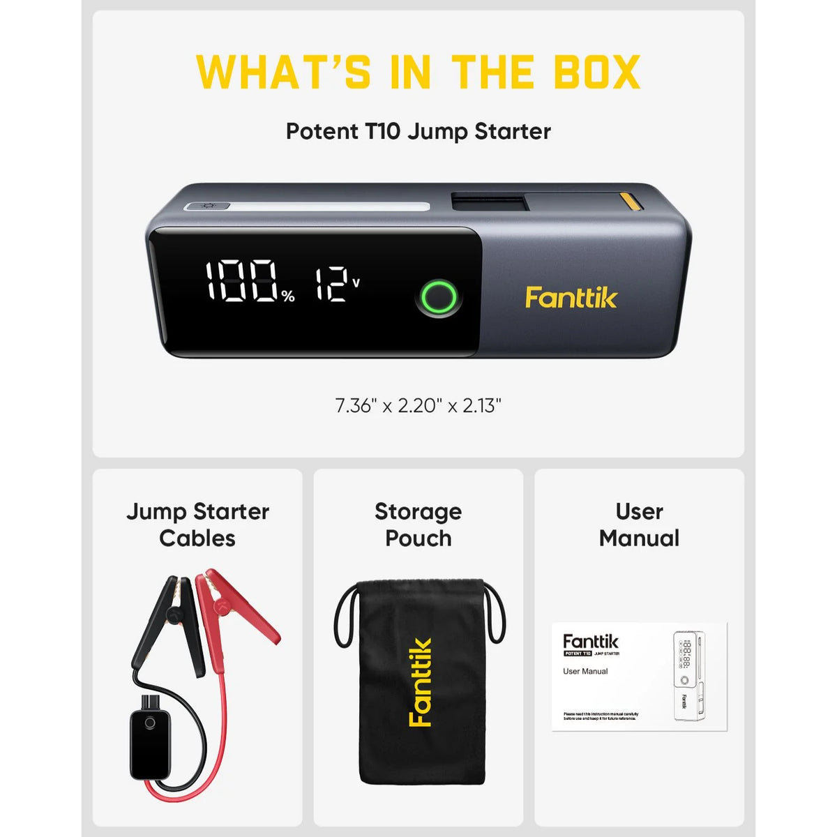 Fanttik X8 APEX Tire Inflator and Potent T10 1800 Amp Jump Starter