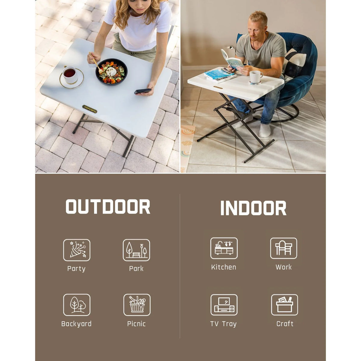 FanttikOutdoor Zeta X1 Pro 28" Quick Pop Up Table (2-Pack)