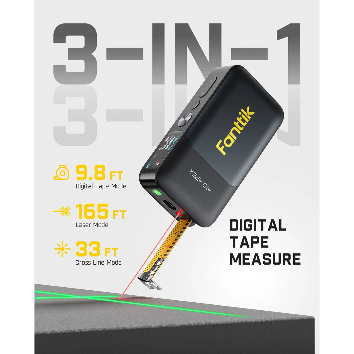 Fanttik A10 Apex 3-in-1 Laser Distance Meter