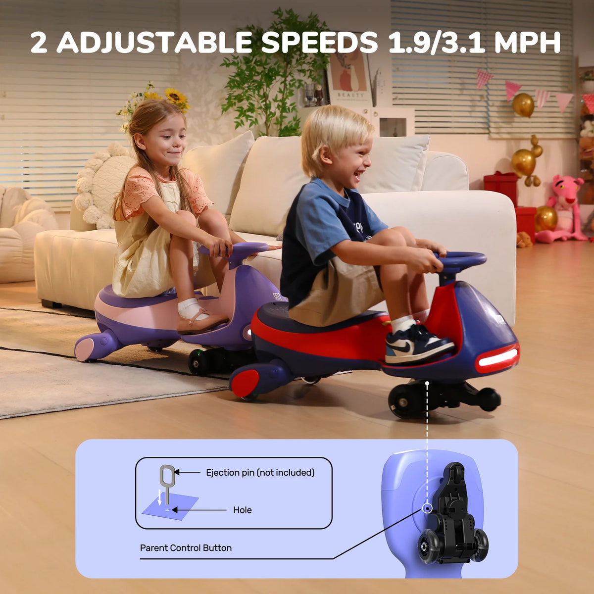 FanttikRide N7 Classic 6V Electric Wiggle Car with Pedal