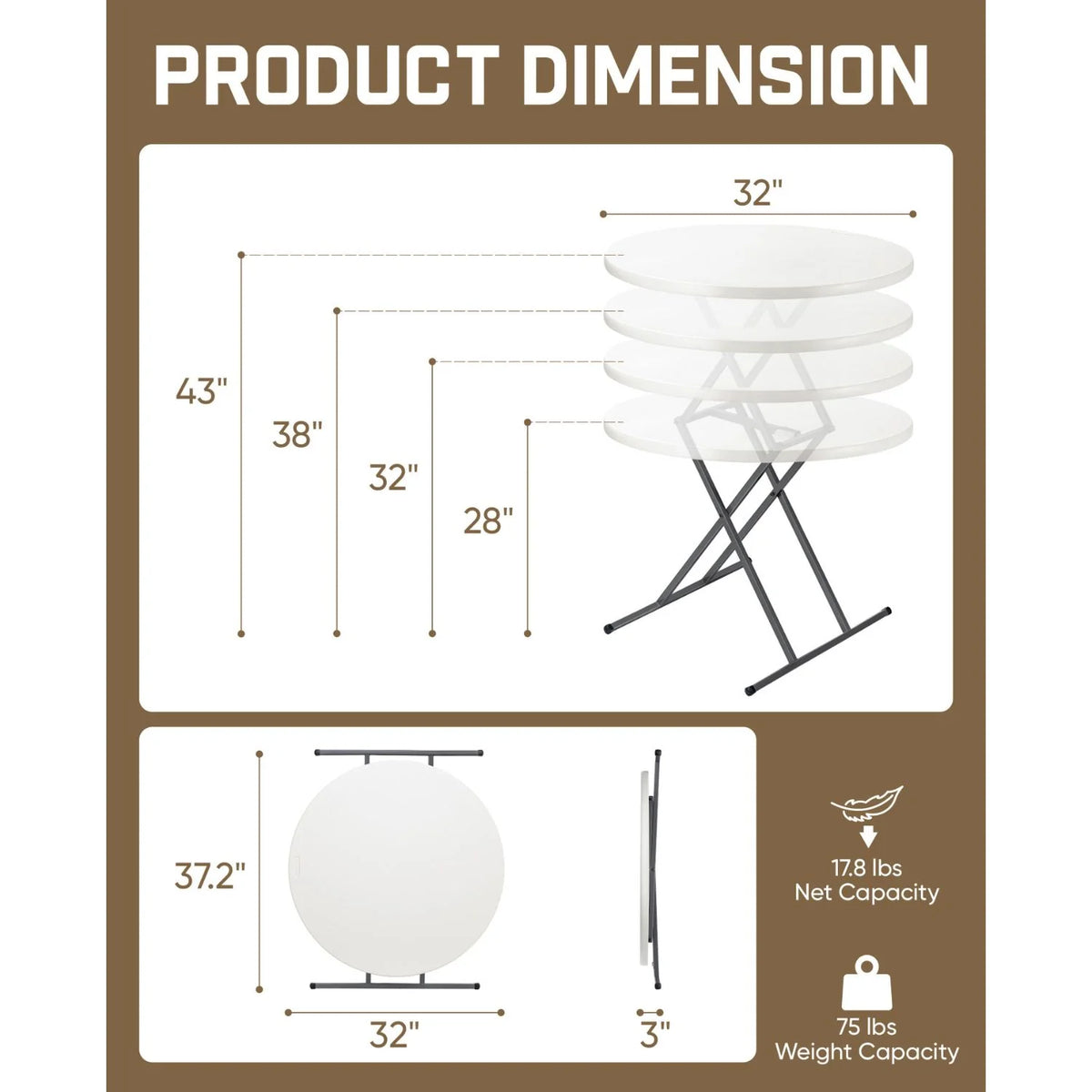 FanttikOutdoor Zeta O3 Pro 32" Folding Table
