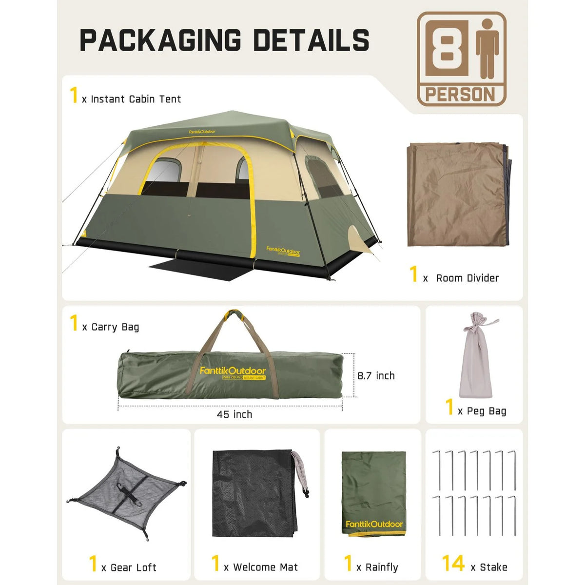 FanttikOutdoor Zeta C8 Pro Camping Tent